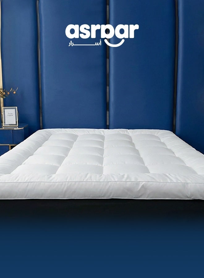 أسرار لباد مرتبة فندقي ممتاز من الألياف الدقيقة بسمك 20 سم مع حشوة ناعمة من الألياف الدقيقة - لباد سرير قابلة للتنفس مع حواف زاوية مناسبة - أبيض - Image 5